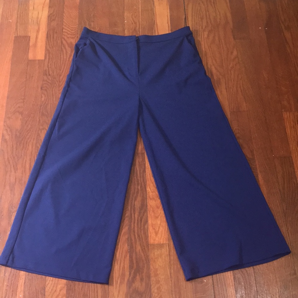 Navy Blue Wide leg Dress Pants